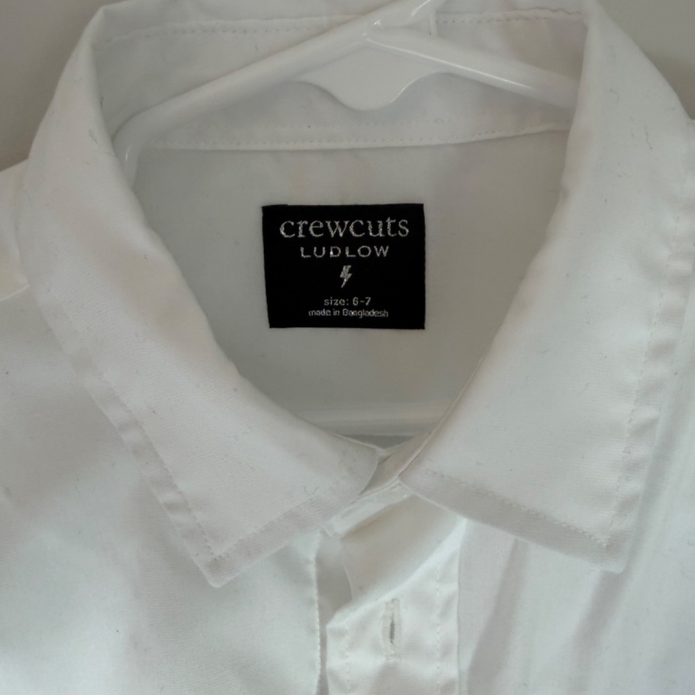 Crewcuts Boys White Ludlow Shirt 6–7 - Picture 2 of 6